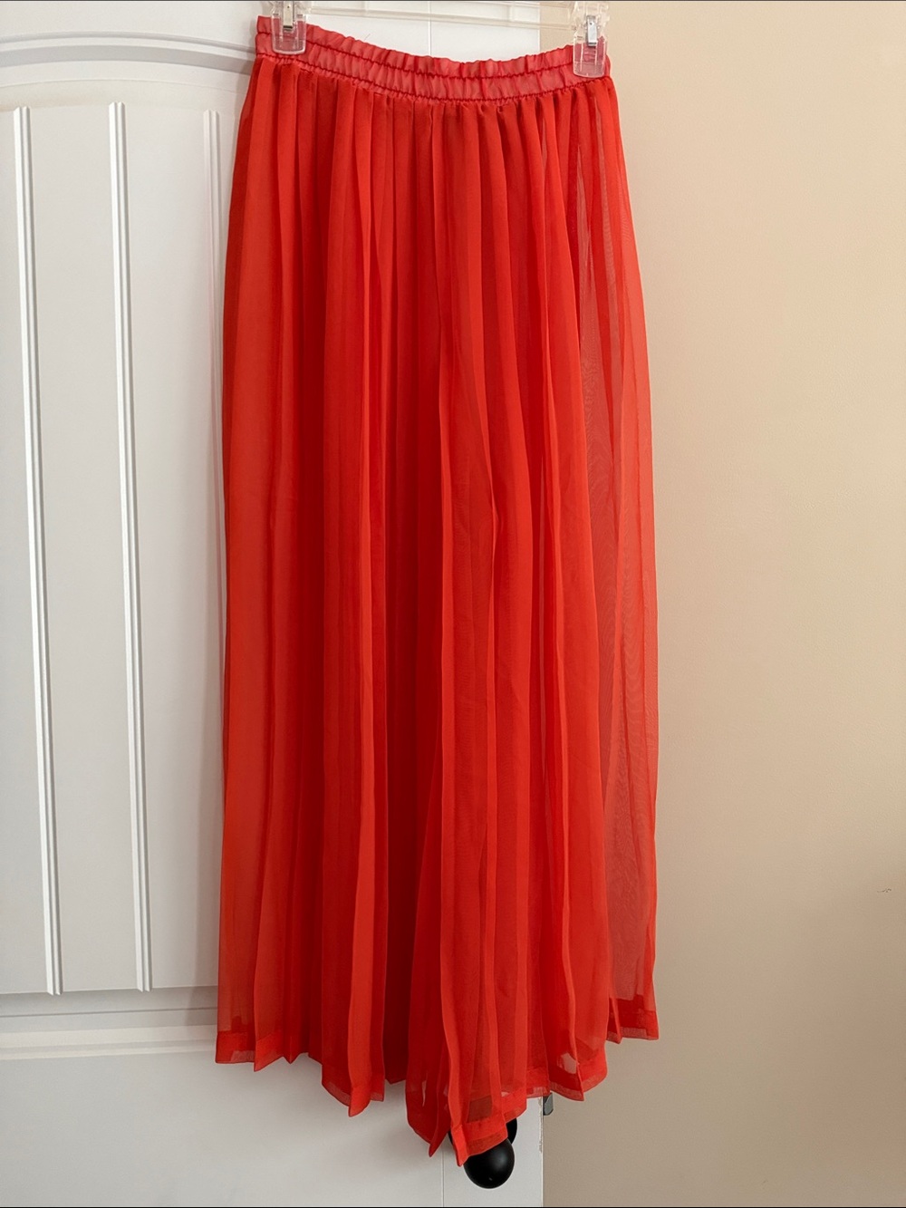 FARM Rio Sheer Red Pleated Maxi Swim Coverup
